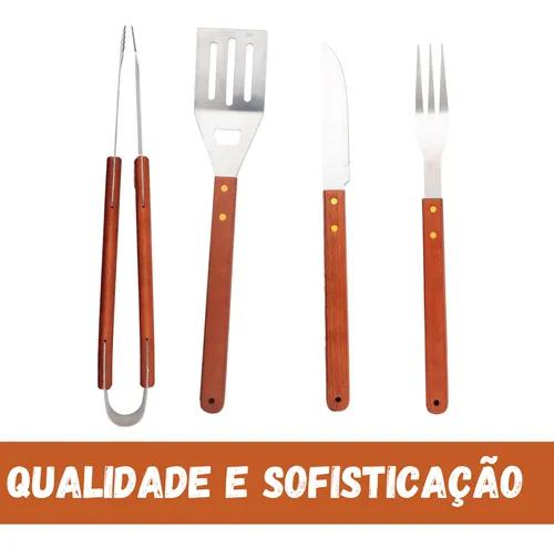 KIT CHURRASCO MUNDIART 4 PEÇAS