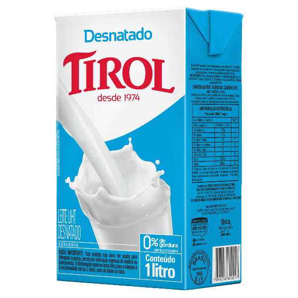 LEITE TIROL DESNATADO 1L