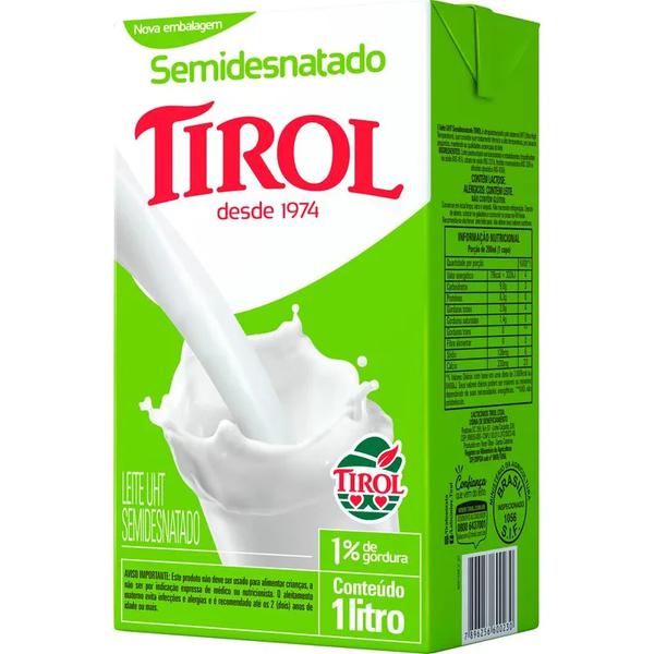 LEITE TIROL SEMI DESNATADO 1L