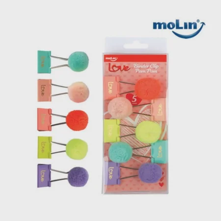 BINDER CLIP POM POM C/5UN MOLIN R/23025