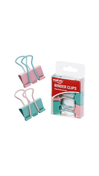 BINDER CLIPS SOFT TOUCH 25MM C/6UN MOLIN