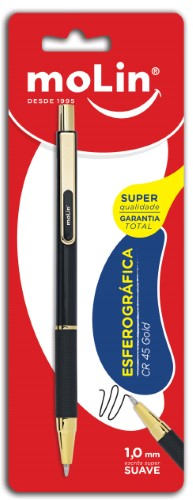 CANETA CR 45 GOLD MOLIN PRETA  R/1196
