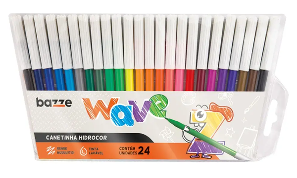 CANETA HIDROCOR BAZZE WAVE 24CORES R/614