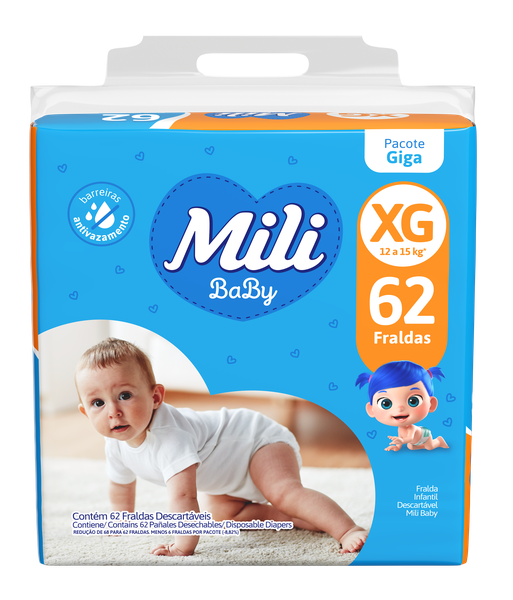 FRALDA DESCARTAVEL MILI GIGA XG PCT/62UN