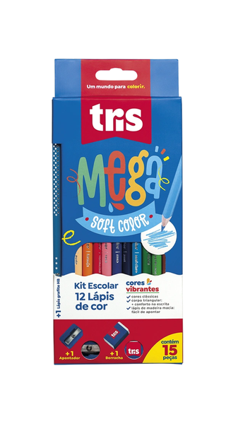 LAPIS COR MEGA SOFT COLOR 12COR TRIS R/6