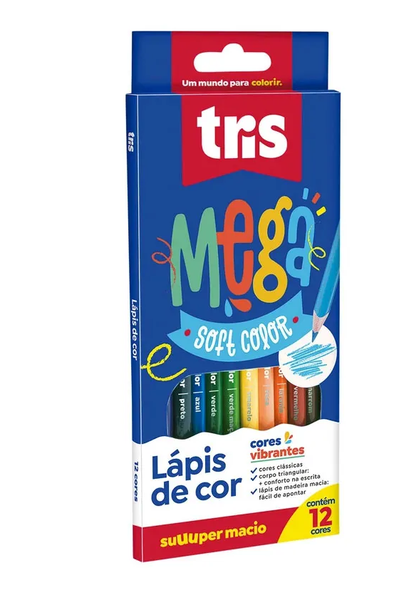 LAPIS COR MEGA SOFTCOLOR 12COR TRIS R/68