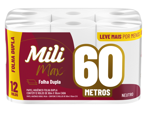 PAPEL HIG.MILI F.DUPLA 12X60M NEUTRO