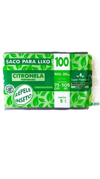 SACO P/LIXO S. PLASTICOS ALMOFADA 100L - 5un