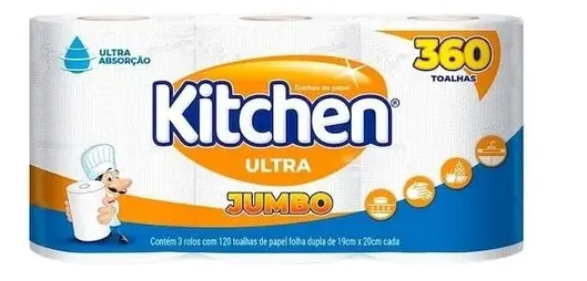 TOALHA PAPEL KITCHEN 3RL F.DUPLA JUMBO