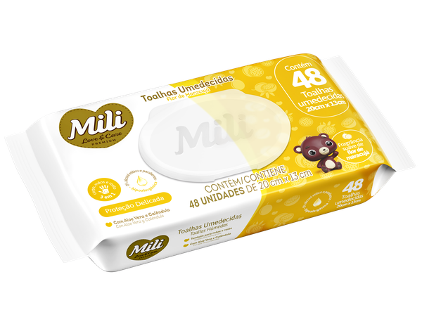 TOALHA UMEDECIDA MILI LOVE&CARE FLOR DE