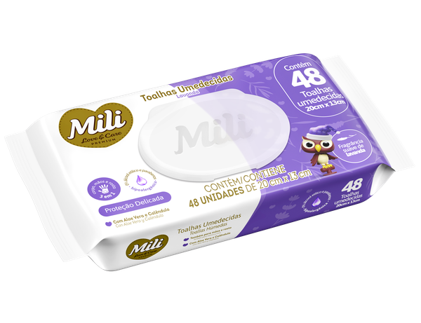 TOALHA UMEDECIDA MILI LOVE&CARE LAVANDA