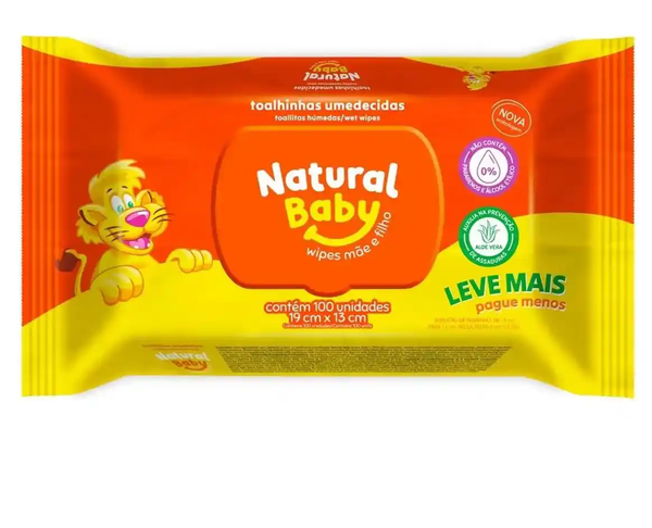 TOALHINHAS UMEDECIDAS NATURAL BABY LV100