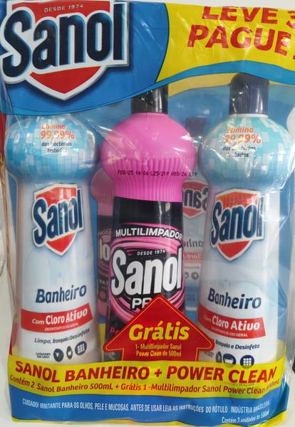 KIT SANOL 2 BANHEIRO + 1POWER CLEAN