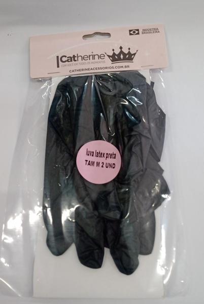LUVA CATHERINE LATEX PRETA M C/2 UN