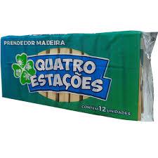 PRENDEDOR DE ROUPA MADEIRA 12UN QUATRO ESTACOES 