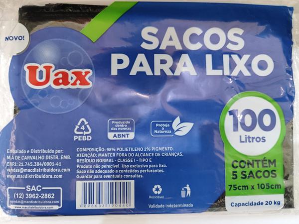 SACO LIXO UAX 100L C/5UN
