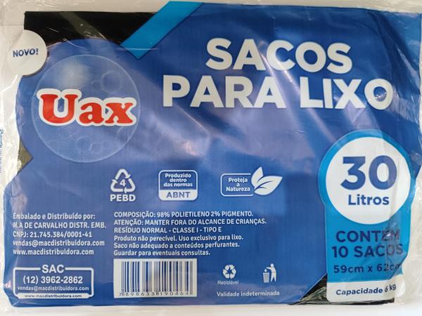 SACO LIXO UAX 30L C/10UN