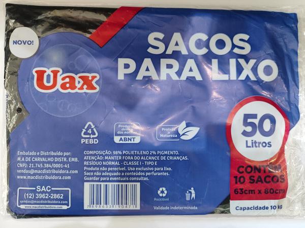 SACO LIXO UAX 50L C/10UN