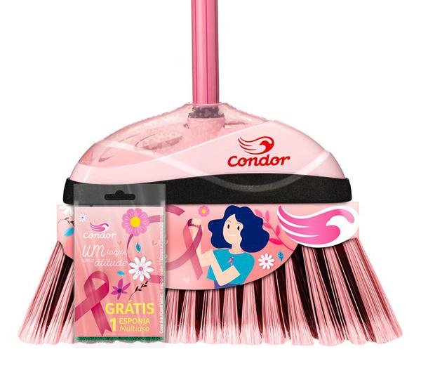 VASSOURA CONDOR MULTIUSO ROSA FEMAMA