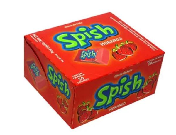 CHICLE SPIN SPISH 40UND MORANGO
