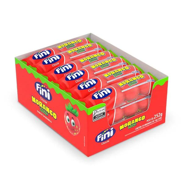 CHICLETE FINI 14G MORANGO CX C 18 UND