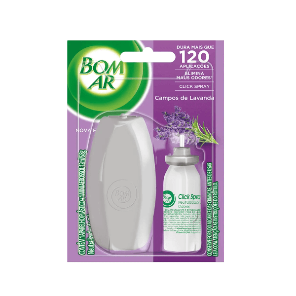 Bom Ar Click Spray Ap.+ Refil 12ml Campos De Lavanda