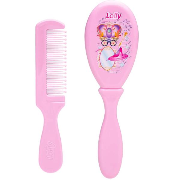 Kit Escova P/Cabelo Lolly Baby Rosa