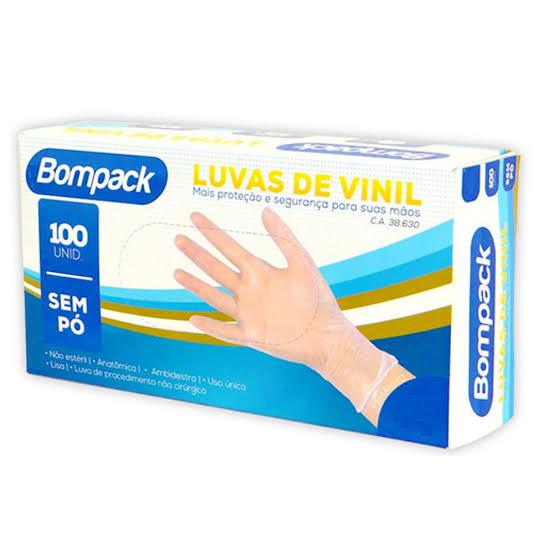 Luvas De Vinil Bompack S/Po Grande C/1
