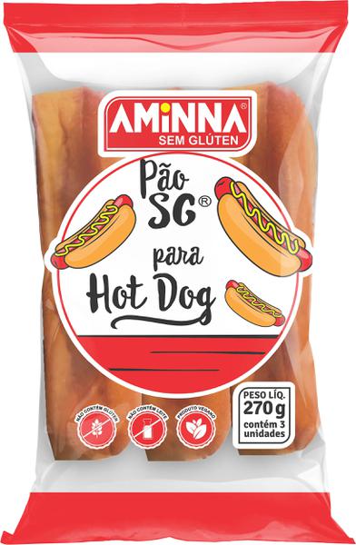 Pao Para Hot Dog Vegano Aminna 270g S/G S/L