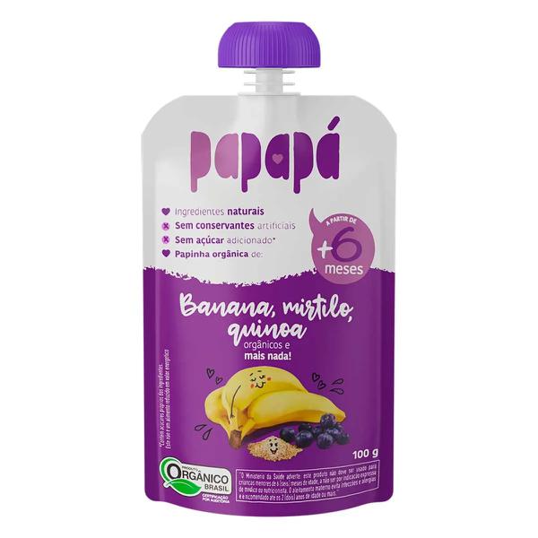 Papinha Organica Papapa 100g Banana/Mirtilo/Quinoa
