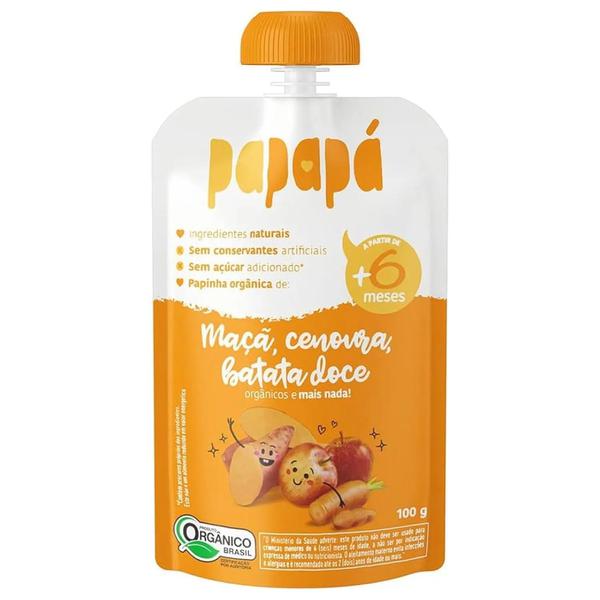 Papinha Organica Papapa 100g Maca/B.Doce/Cenoura