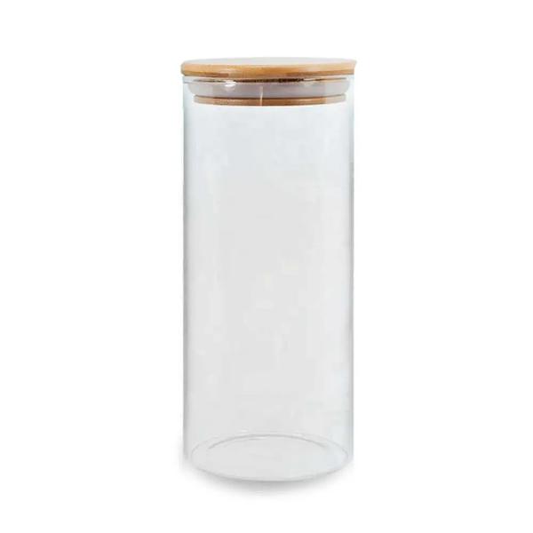Pote De Vidro  C/ Tampa Bambu 190ml