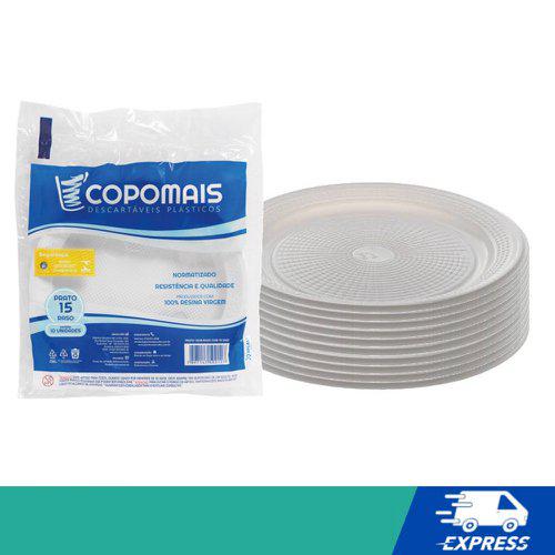 Prato Plast. Regina 15cm Azul C/10