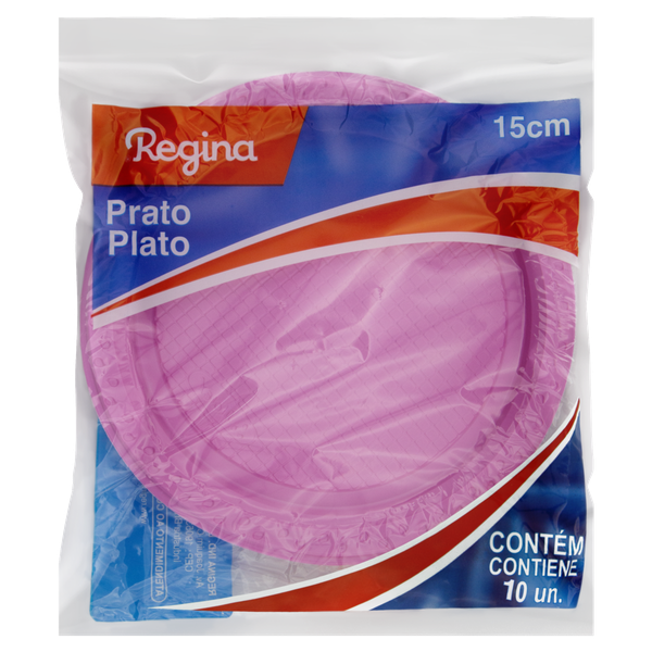 Prato Plast. Regina 15cm Rosa C/10