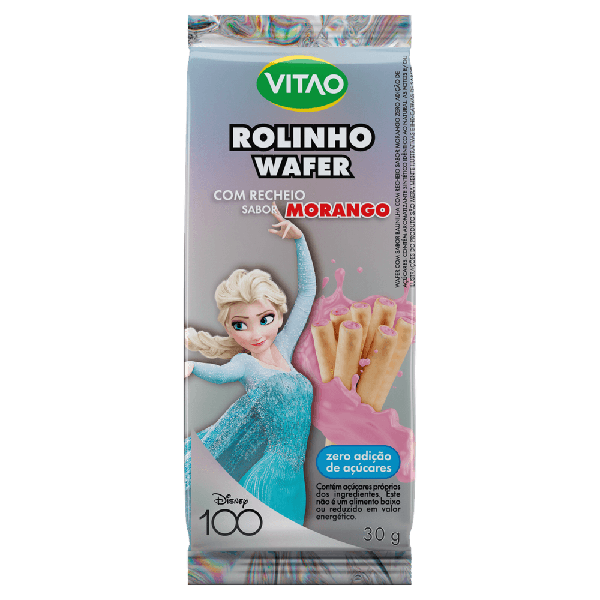 Rolinho Wafer Vitao 30g Zero Acucar Morango