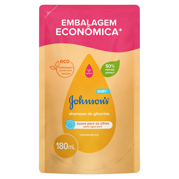 Shampoo Johnson Baby Refil 180ml Tradicional