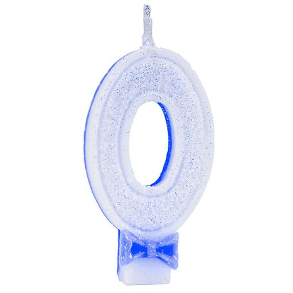Vela Aniv.Regina Cint. Glitter Azul n 0