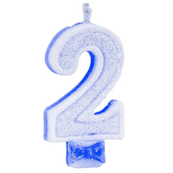 Vela Aniv.Regina Cint. Glitter Azul n 2