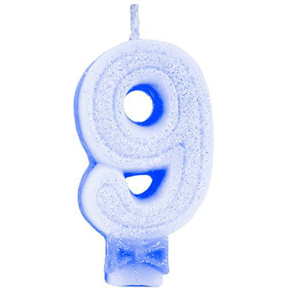 Vela Aniv.Regina Cint. Glitter Azul n 9