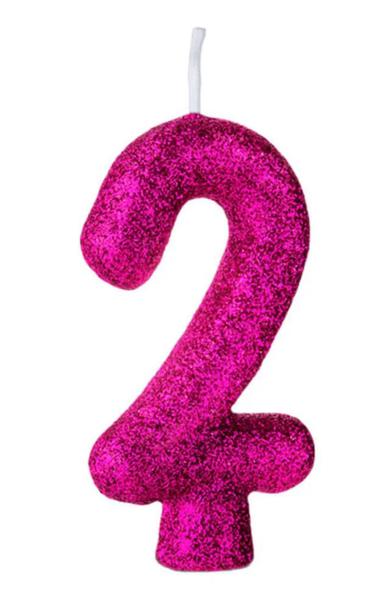 Vela Aniv.Regina Cint. Glitter Pink n 2