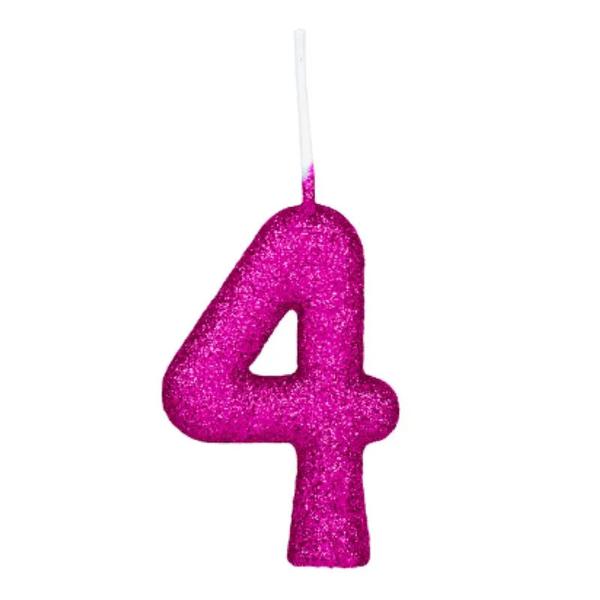 Vela Aniv.Regina Cint. Glitter Pink n 4