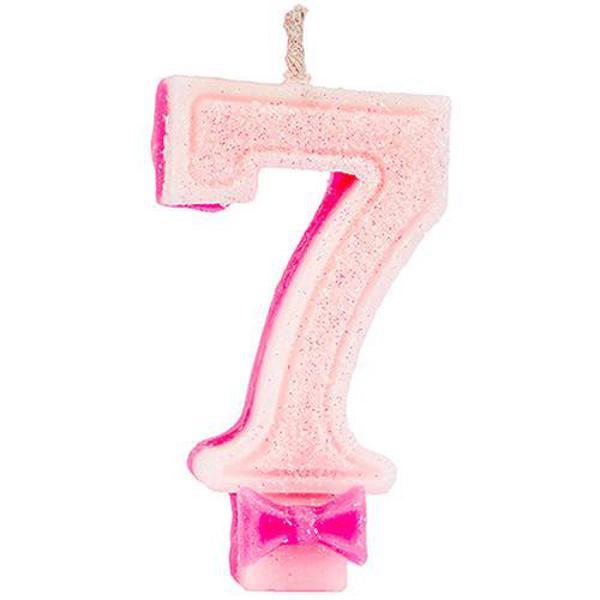 Vela Aniv.Regina Cint. Glitter Pink n 7