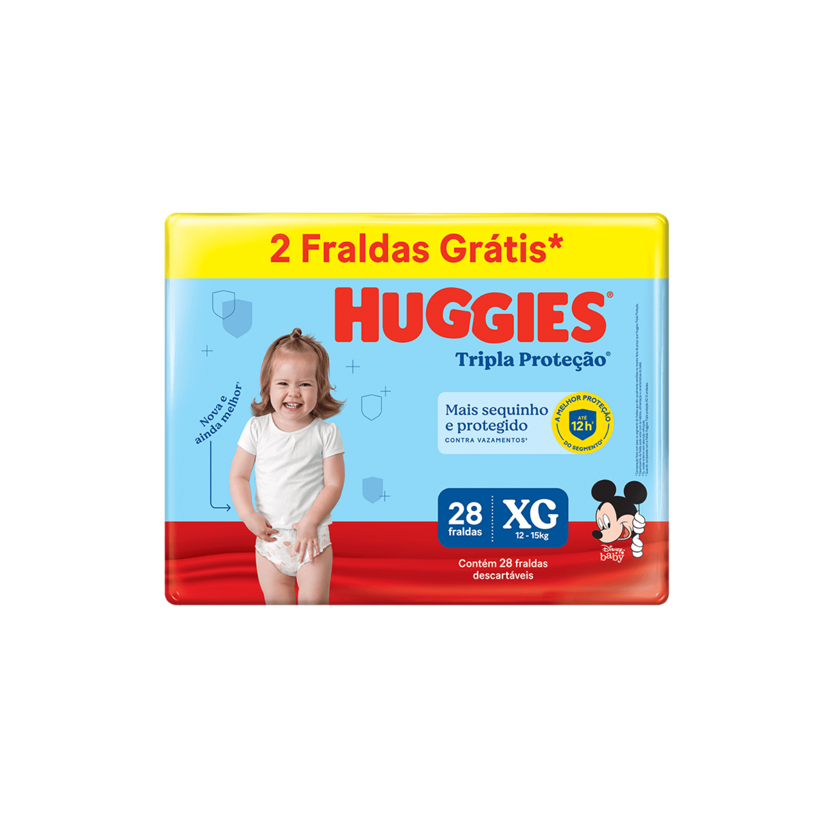 FRALDA DESC.TRIPLA PROT.MEGUINHA HUGGIES XG 28UN
