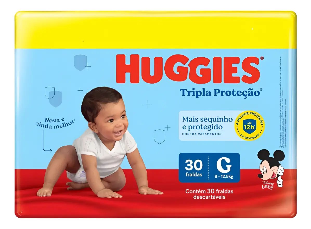 FRALDA DESC.TRIPLA PROT.MEGUINHA HUGGIES G 30UN