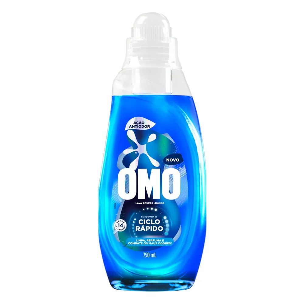 LAVA ROUPAS LIQ OMO CICLO RAPIDO ANTIODOR 750ML