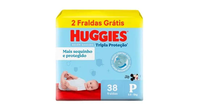FRALDA DESC.TRIPLA PROT.MEGUINHA HUGGIES P 38UN