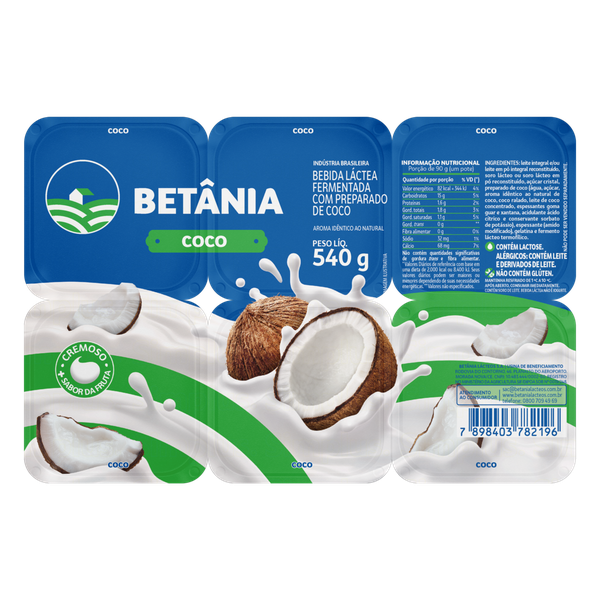 BEBIDA LACTEA FERMENTADA COCO BETANIA 540G