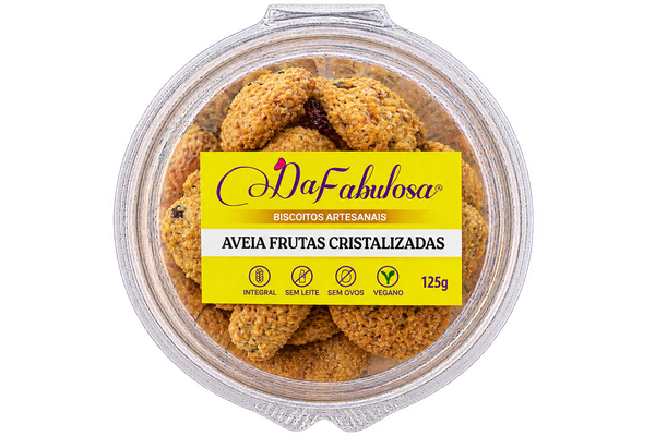 BISCOITO DA FABULOSA AVEIA C/ FRUTAS CRIST PT 125G