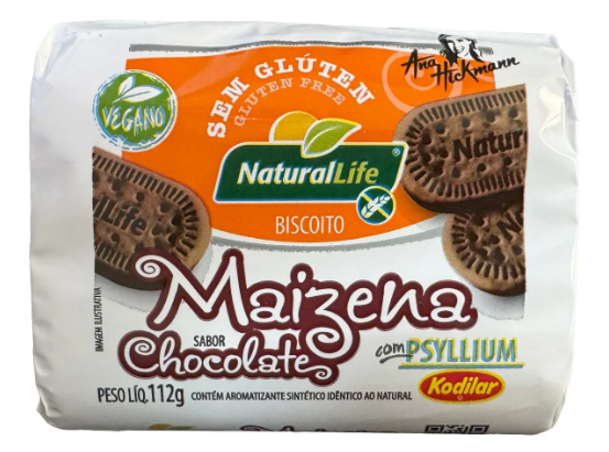 BISCOITO DE MAIZENA CHOCOLATE VEG S/GLUT 112G