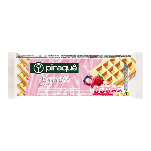 BISCOITO PIRAQUE NEWAFER MORANGO 100G